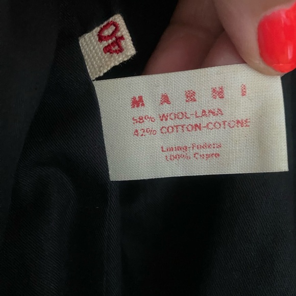 Marni Made in Italy Wool Cotton Black Pinstripe Blazer Size 40 US4 - Picture 9 of 10